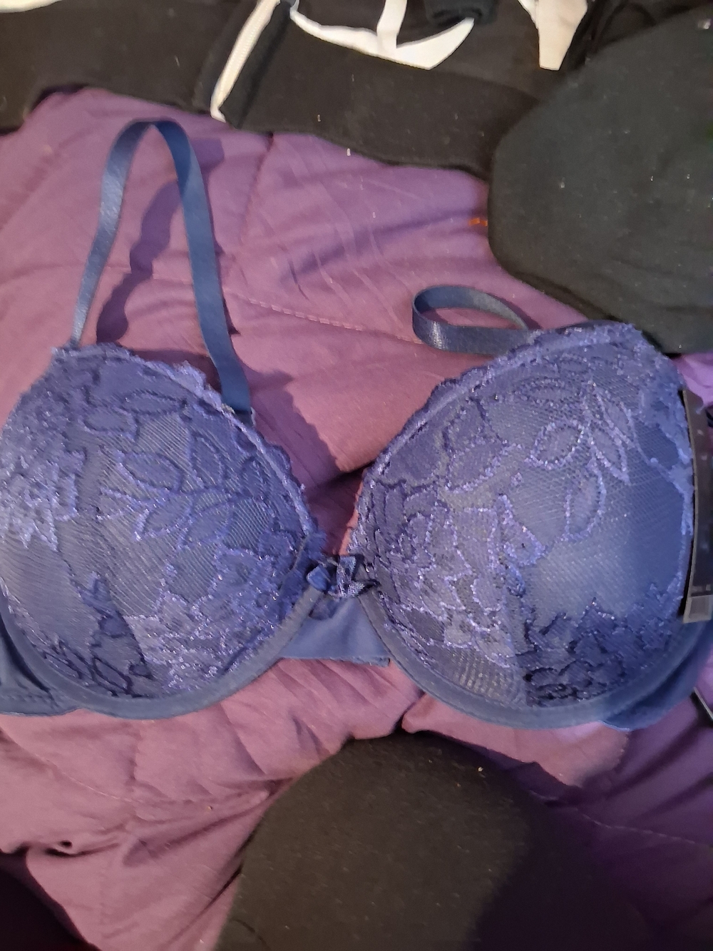 Mamia Lace Push-Up Bra in Deep Purple